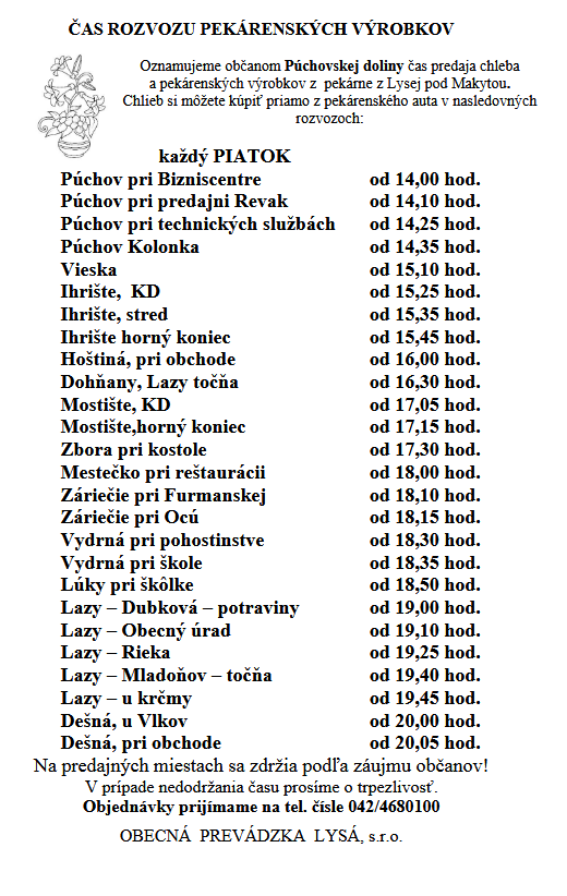 ambulantn predaj pekrenskch vrobkov Puchovk dolina